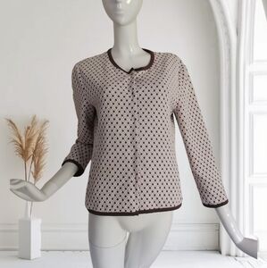 RIANI Cream and Brown Women's Cardigan